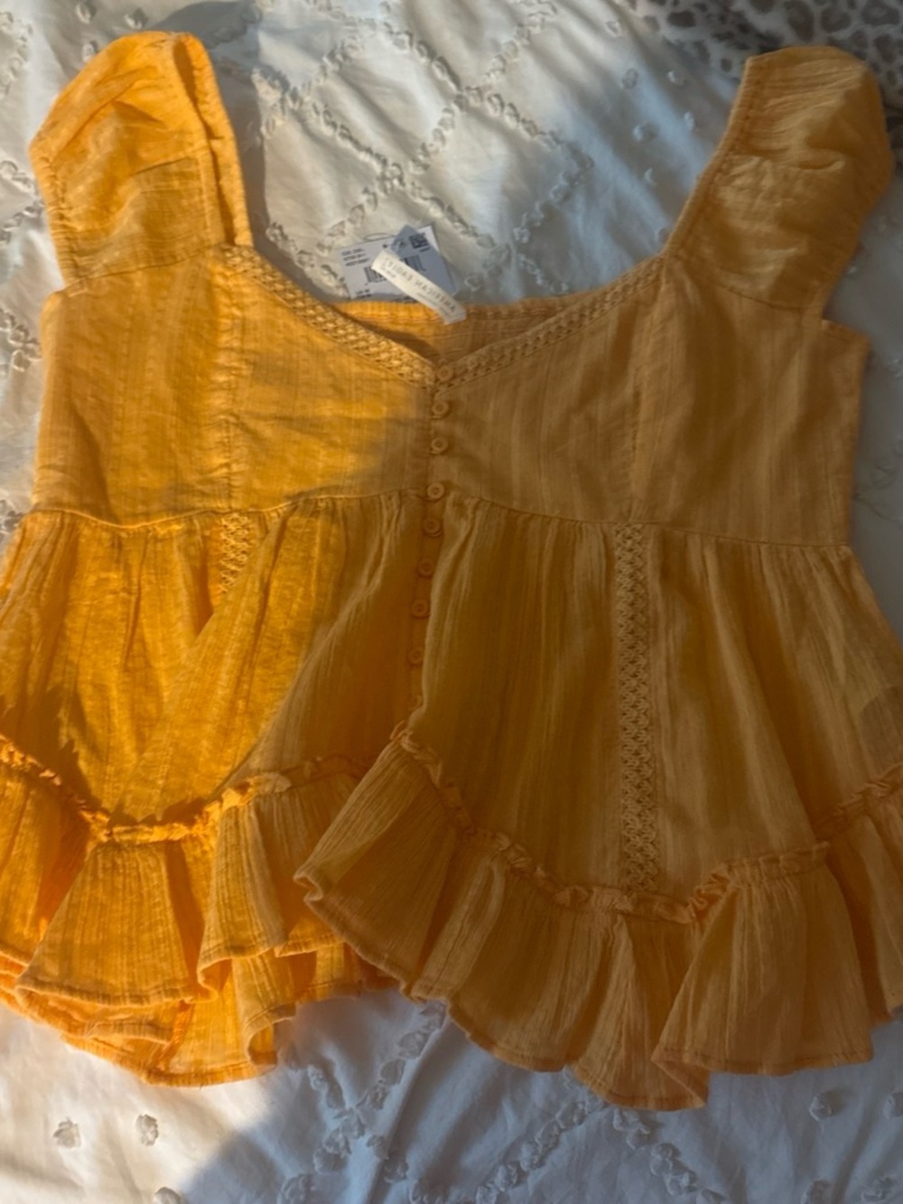 American Eagle Outfitters Girls' Yellow Ruffle Tiered Sundress